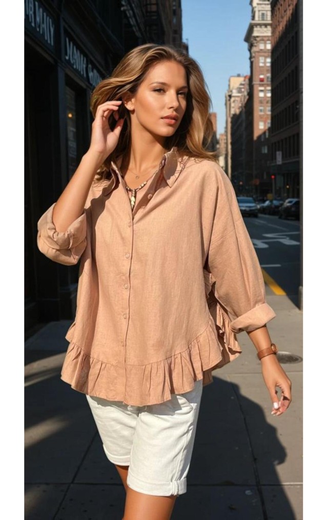 Pasaklı Giyim Kadın %100 Pamuk Gömlek 3570330 Camel