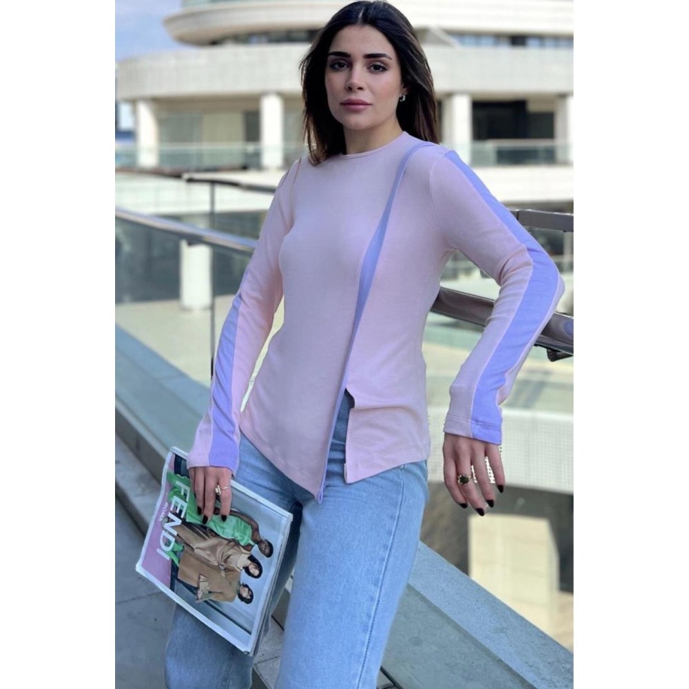 Pasaklı Giyim Pasaklı Giyim Kadın Asimetrik Bluz Pembe - Premium Kadın Giyim