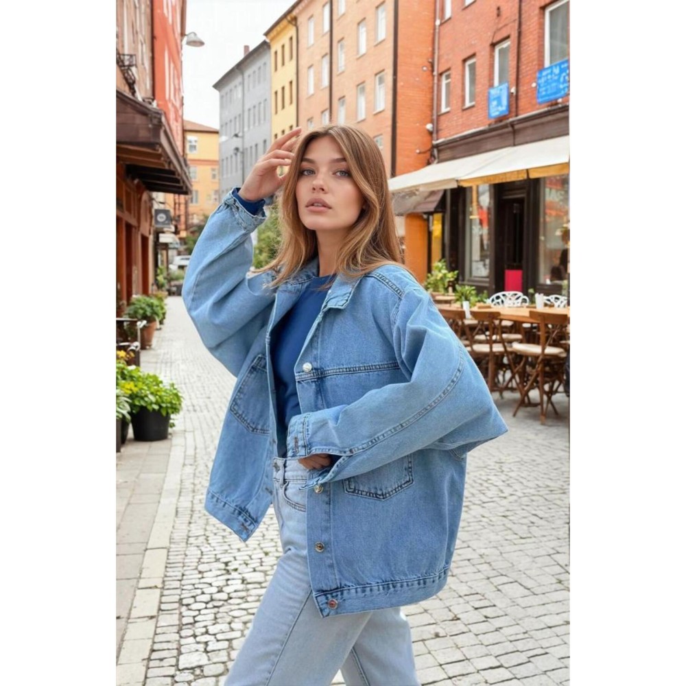 Pasaklı Giyim Pasaklı Giyim Kadın Kot Ceket Buz - Premium Kadın Giyim