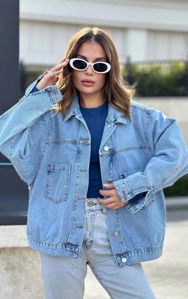 Pasaklı Giyim Kadın Kot Ceket KT002481 Buz