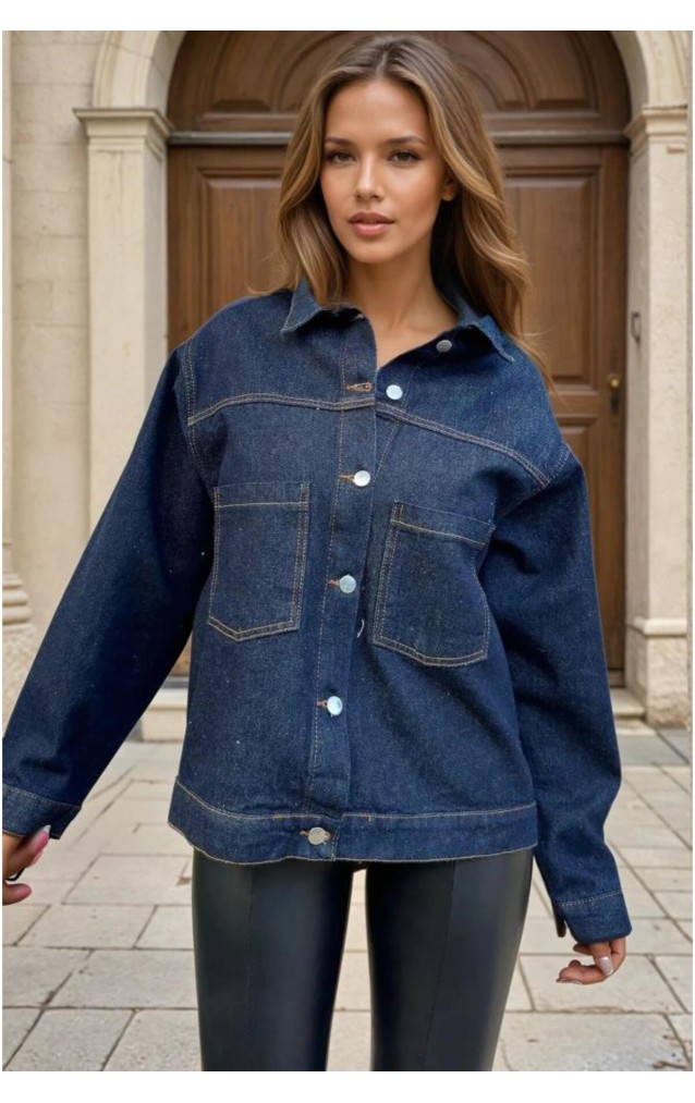 Pasaklı Giyim Kadın Kot Ceket KT002481 Lacivert