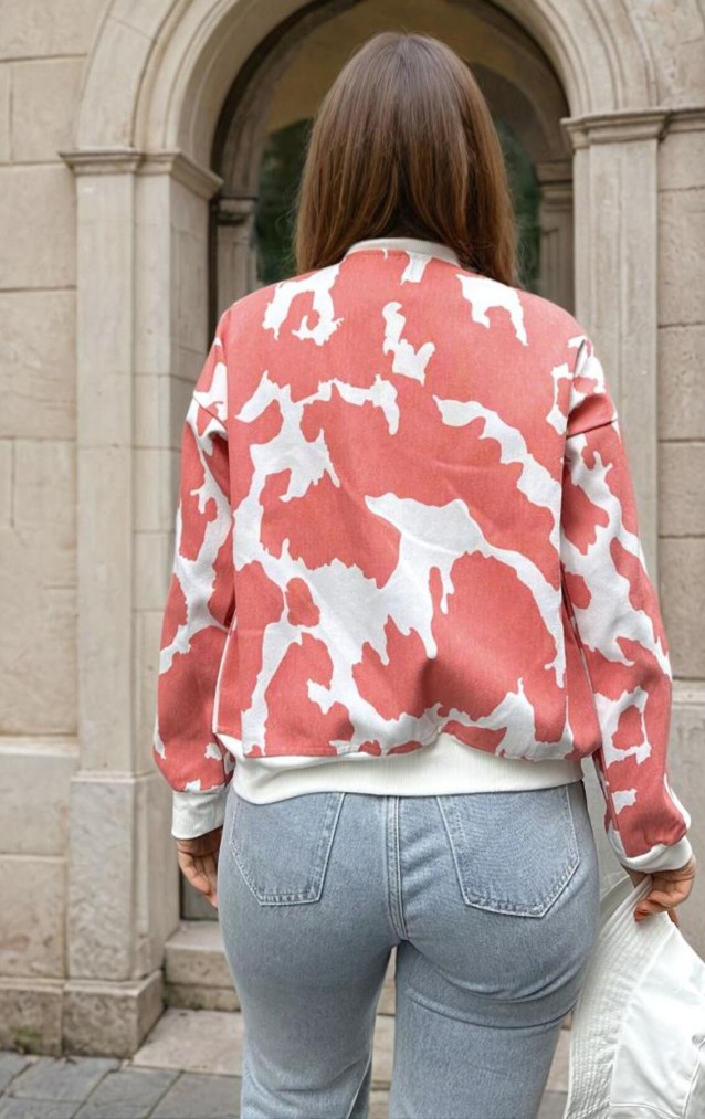 Pasaklı Giyim Kadın Bomber Mont 3567253 Nar Çiçeği