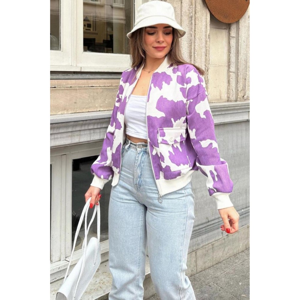 Pasaklı Giyim Pasaklı Giyim Kadın Bomber Mont Mor - Premium Kadın Giyim