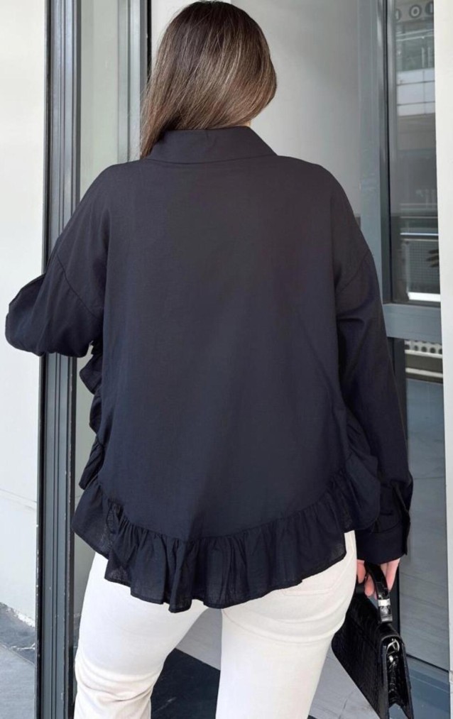 Pasaklı Giyim Kadın %100 Pamuk Gömlek 3570330 Siyah