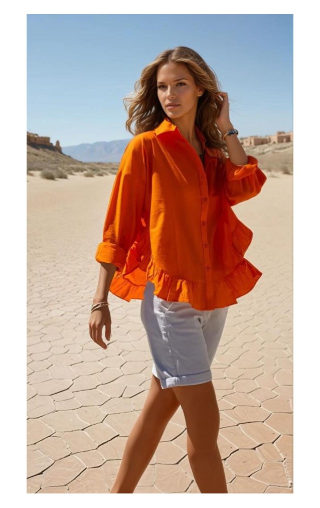 Pasaklı Giyim Kadın %100 Pamuk Gömlek 3570330 Turuncu