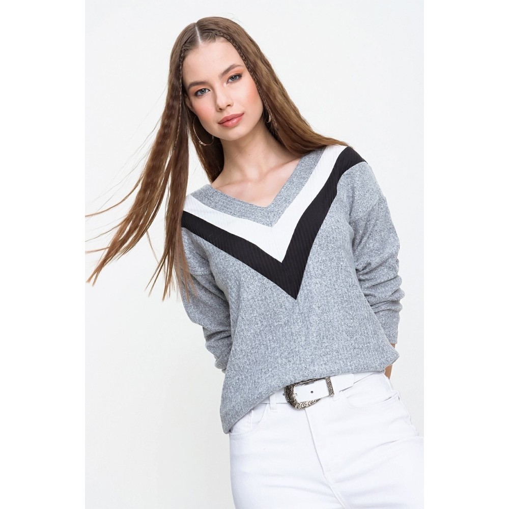 Pasaklı Giyim Pasaklı Giyim Yumoş Kazak Gri - Premium Kadın Giyim