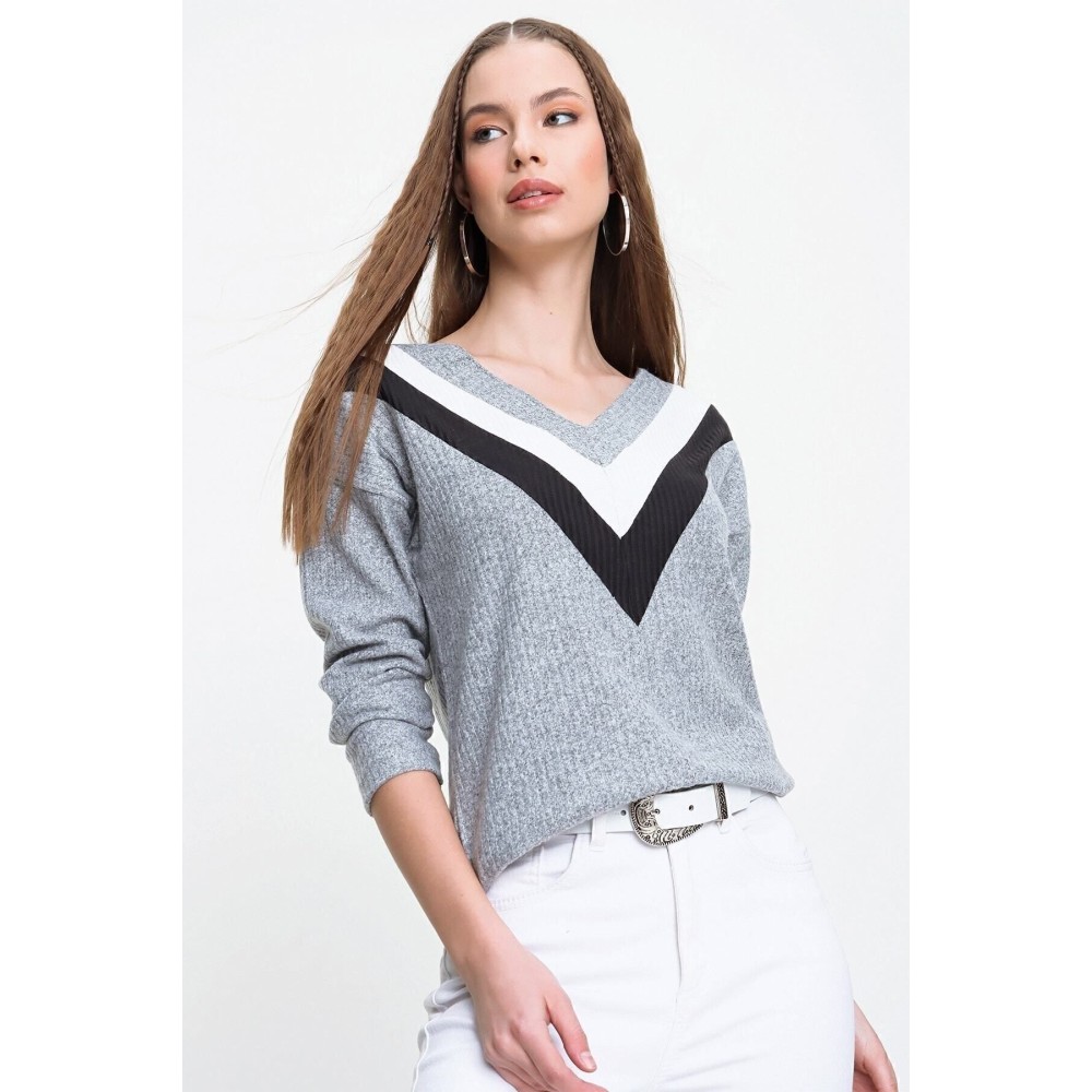 Pasaklı Giyim Pasaklı Giyim Yumoş Kazak Gri - Premium Kadın Giyim