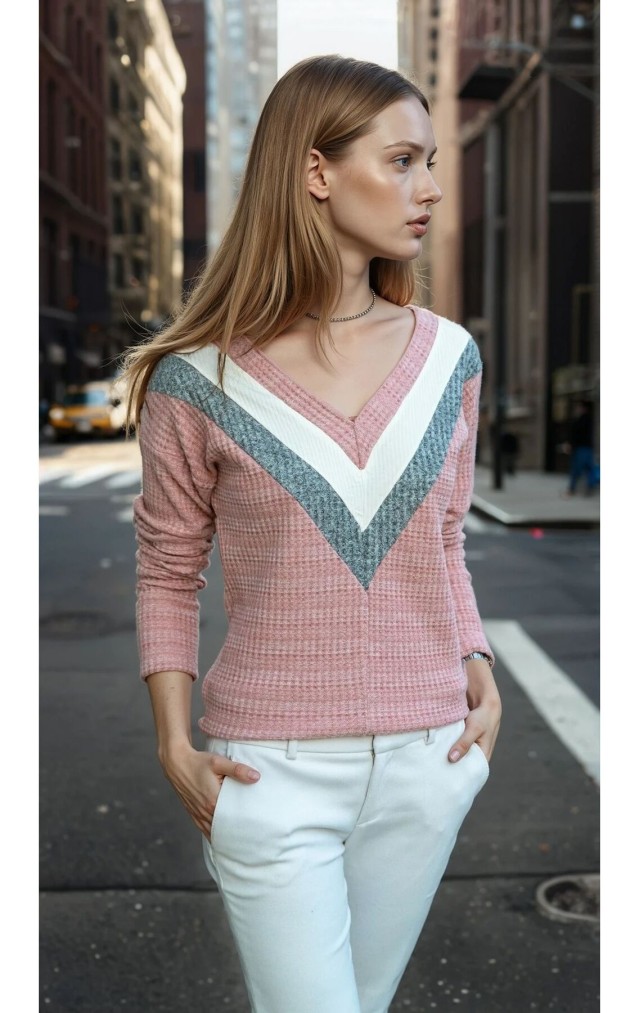 Pasaklı Giyim Yumoş Kazak 2750232 Pudra