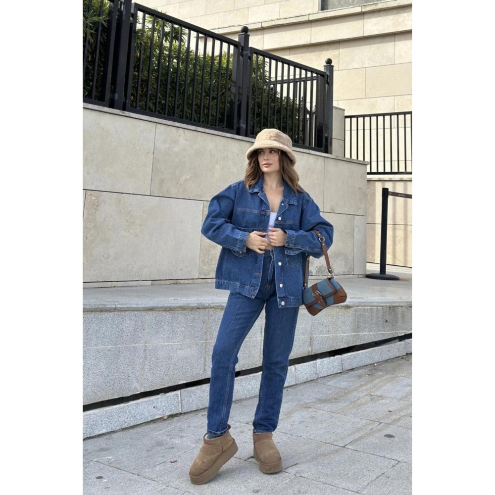 Pasaklı Giyim Pasaklı Giyim Kadın Kot Ceket Mavi - Premium Kadın Giyim