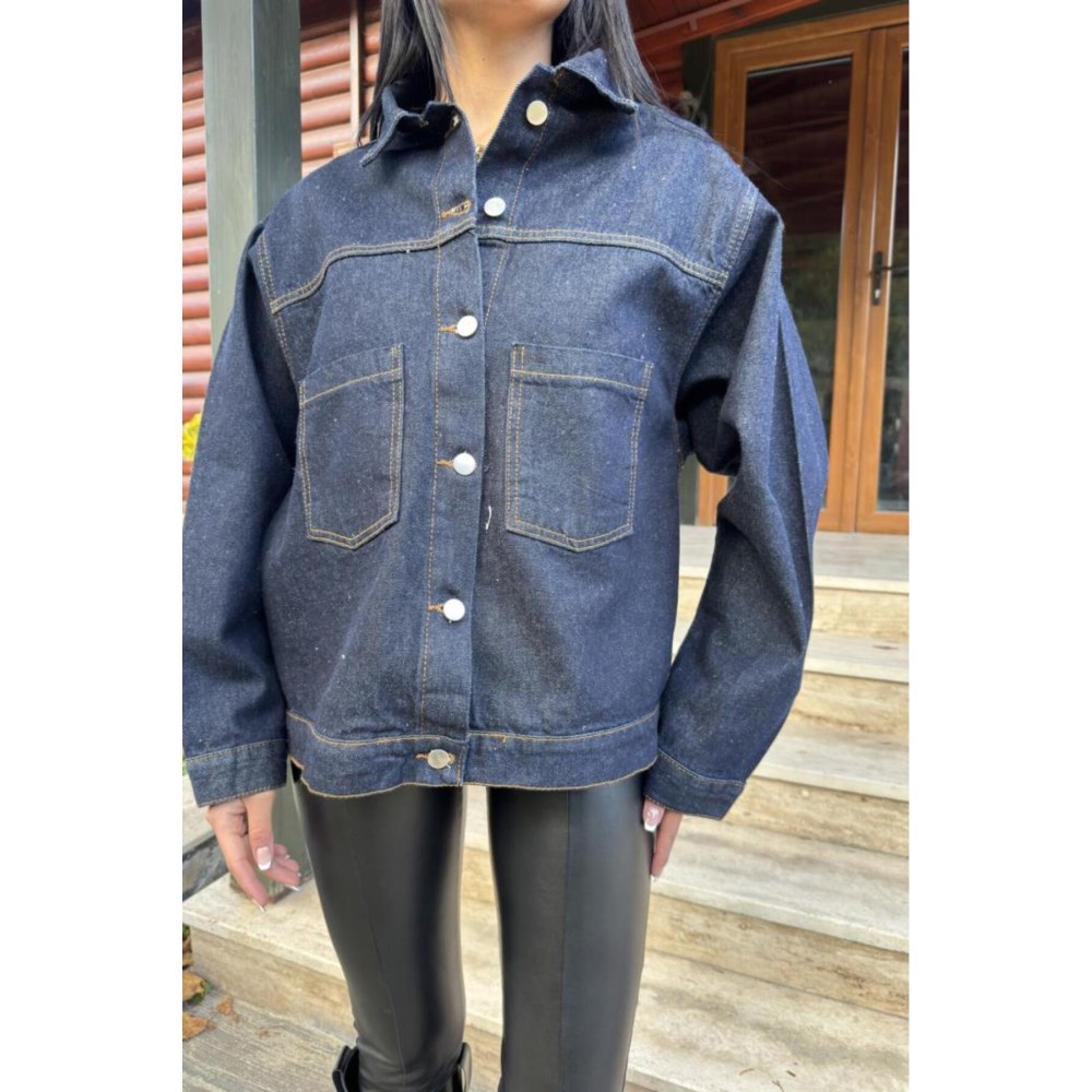 Pasaklı Giyim Pasaklı Giyim Kadın Kot Ceket Lacivert - Premium Kadın Giyim