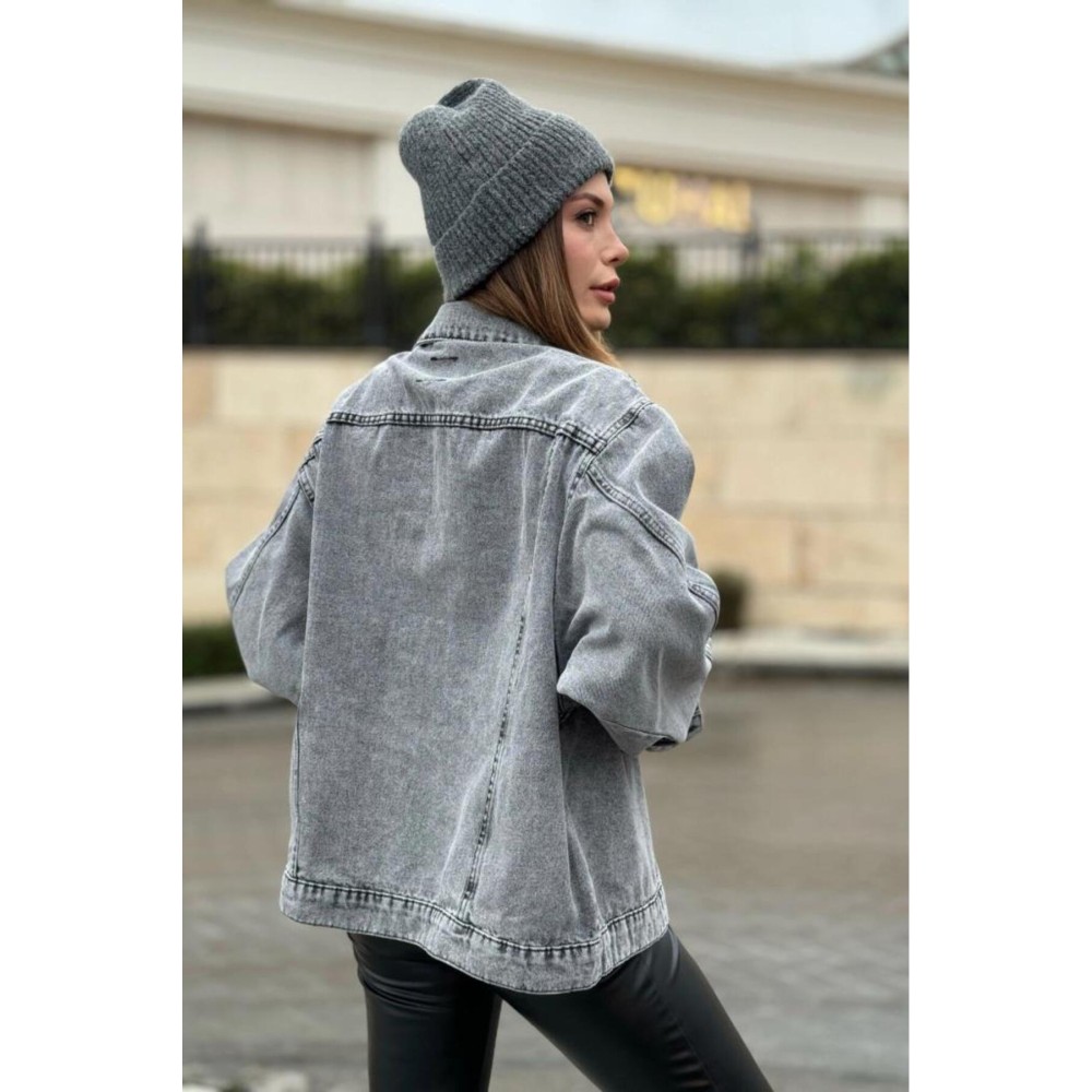 Pasaklı Giyim Pasaklı Giyim Kadın Kot Ceket Gri - Premium Kadın Giyim