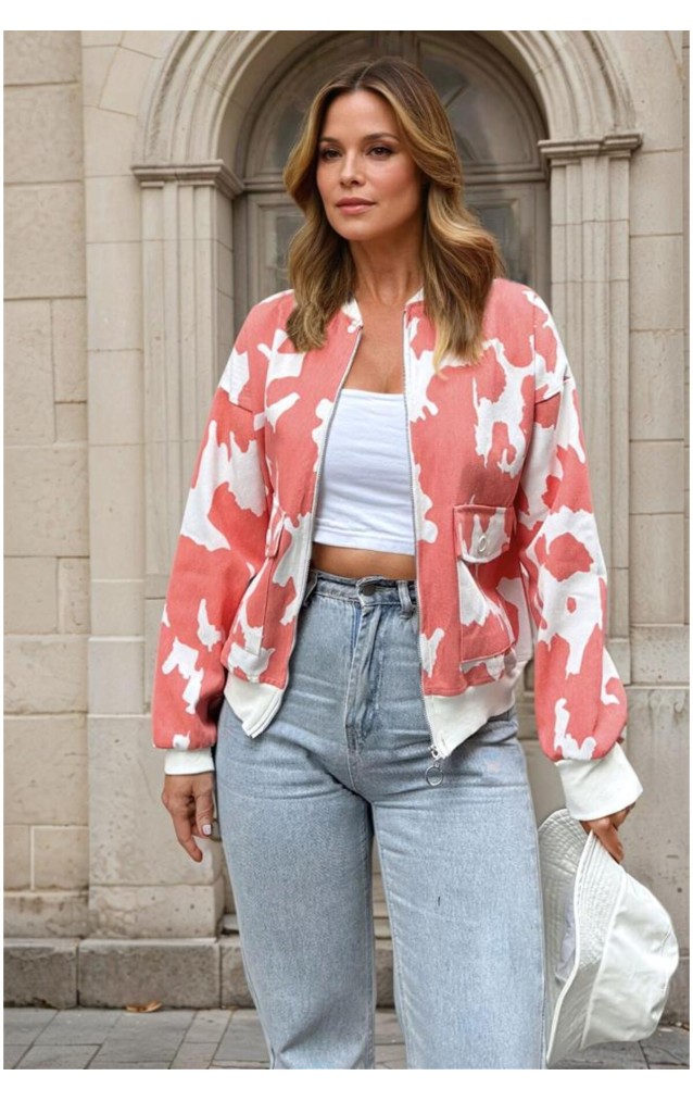 Pasaklı Giyim Kadın Bomber Mont 3567253 Nar Çiçeği
