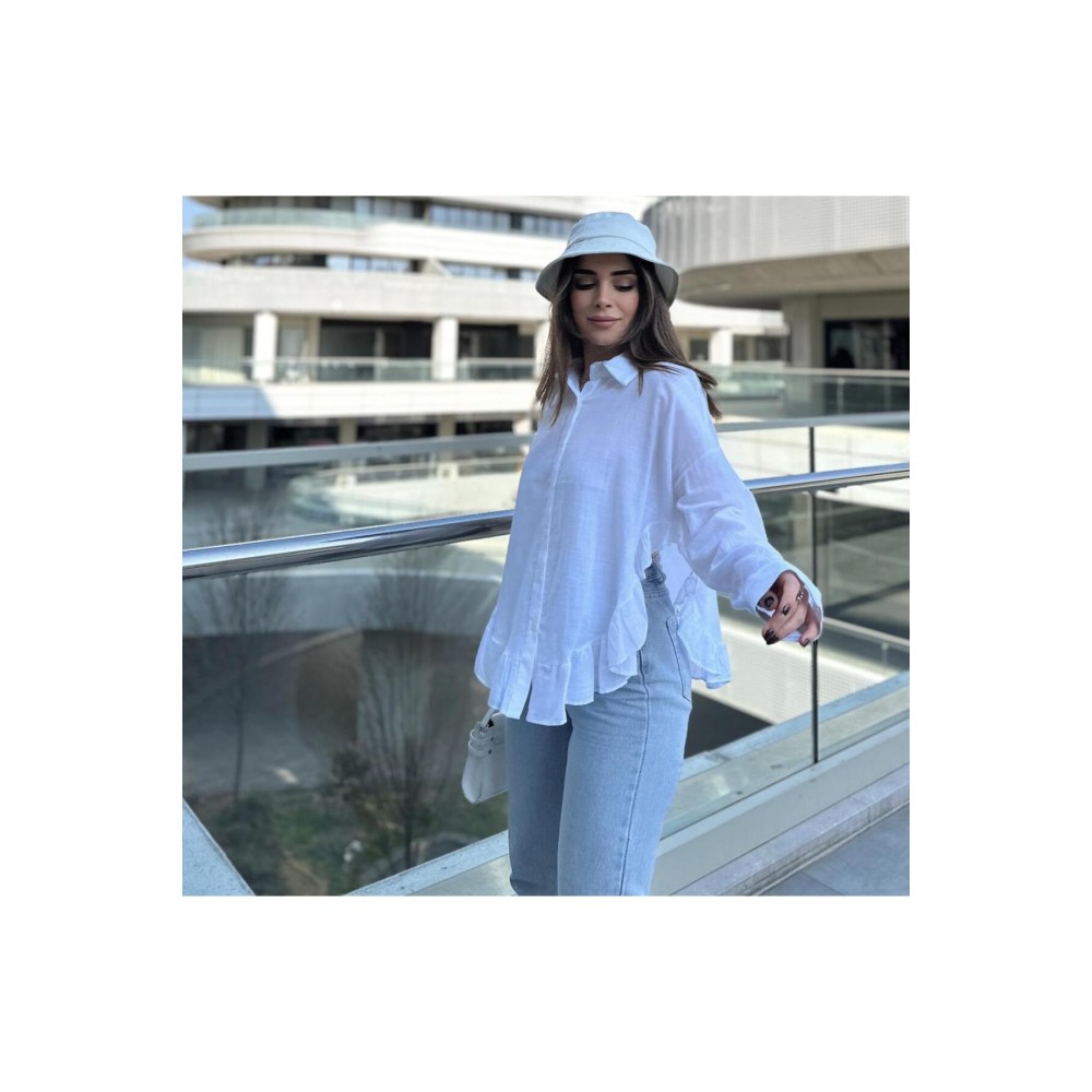 Pasaklı Giyim Pasaklı Giyim Kadın %100 Pamuk Gömlek Beyaz - Premium Kadın Giyim