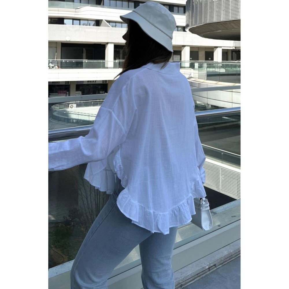 Pasaklı Giyim Pasaklı Giyim Kadın %100 Pamuk Gömlek Beyaz - Premium Kadın Giyim