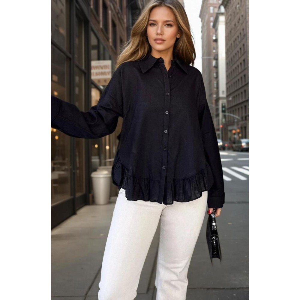 Pasaklı Giyim Pasaklı Giyim Kadın %100 Pamuk Gömlek Siyah - Premium Kadın Giyim