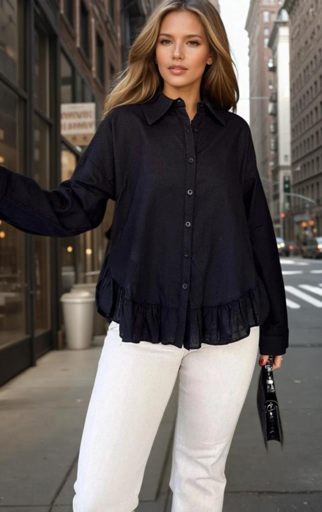 Pasaklı Giyim Kadın %100 Pamuk Gömlek 3570330 Siyah