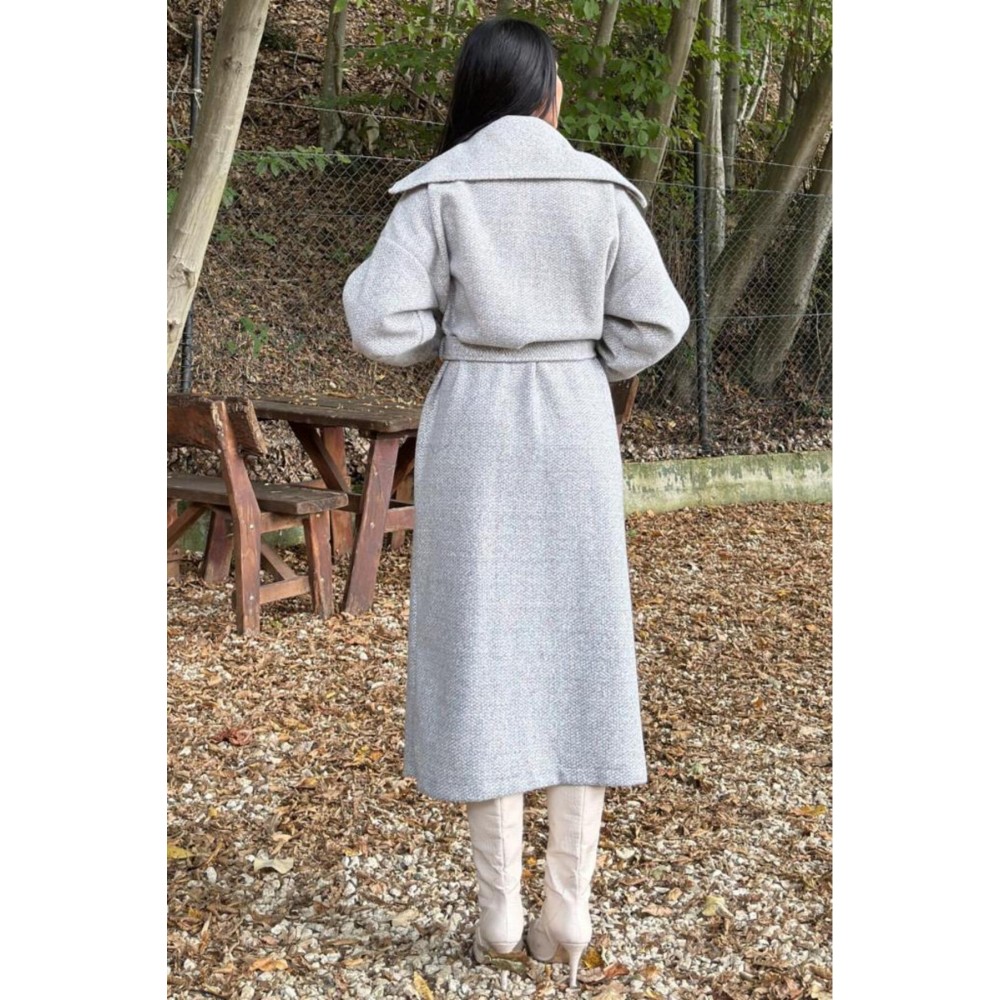 Pasaklı Giyim Pasaklı Giyim Balon Kol örgü Kaban Gri - Premium Kadın Giyim