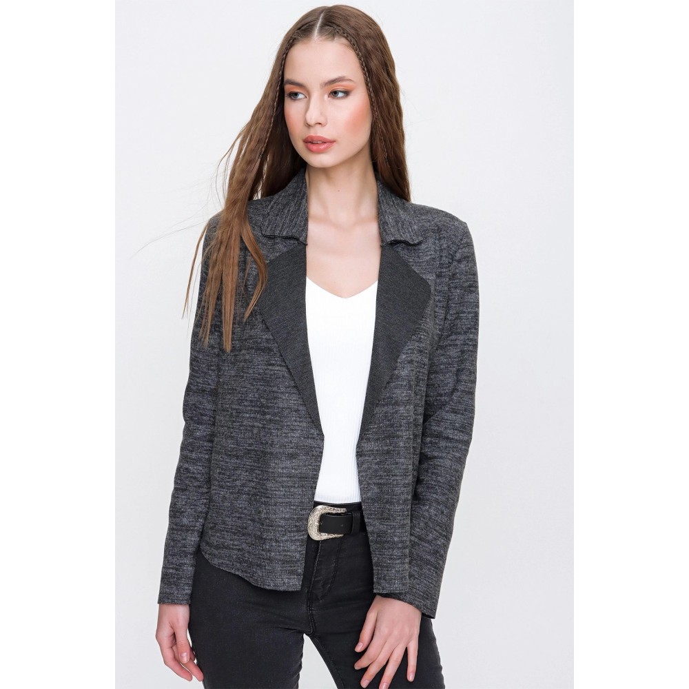 Pasaklı Giyim Pasaklı Giyim Kadın Yumoş Ceket Antrasit - Premium Kadın Giyim