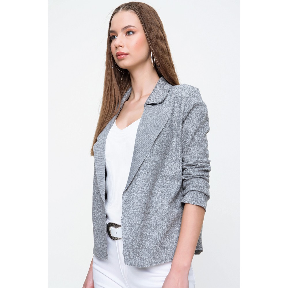 Pasaklı Giyim Pasaklı Giyim Kadın Yumoş Ceket Gri - Premium Kadın Giyim