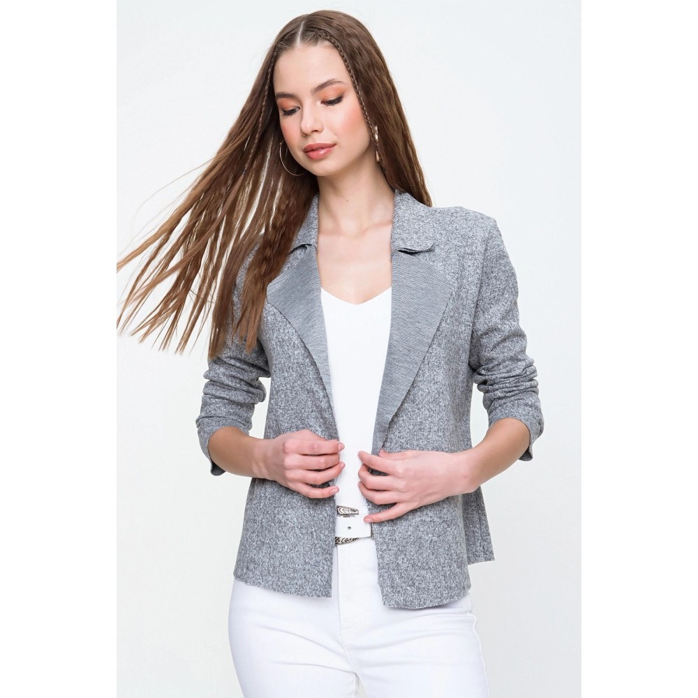 Pasaklı Giyim Pasaklı Giyim Kadın Yumoş Ceket Gri - Premium Kadın Giyim