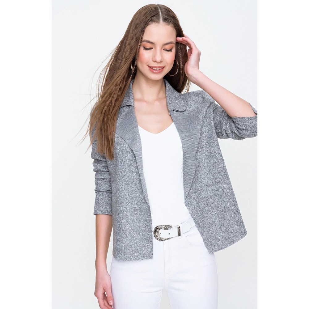 Pasaklı Giyim Pasaklı Giyim Kadın Yumoş Ceket Gri - Premium Kadın Giyim