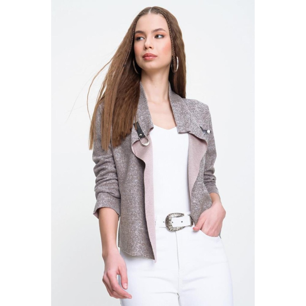 Pasaklı Giyim Pasaklı Giyim Kadın Yumoş Ceket Pudra - Premium Kadın Giyim