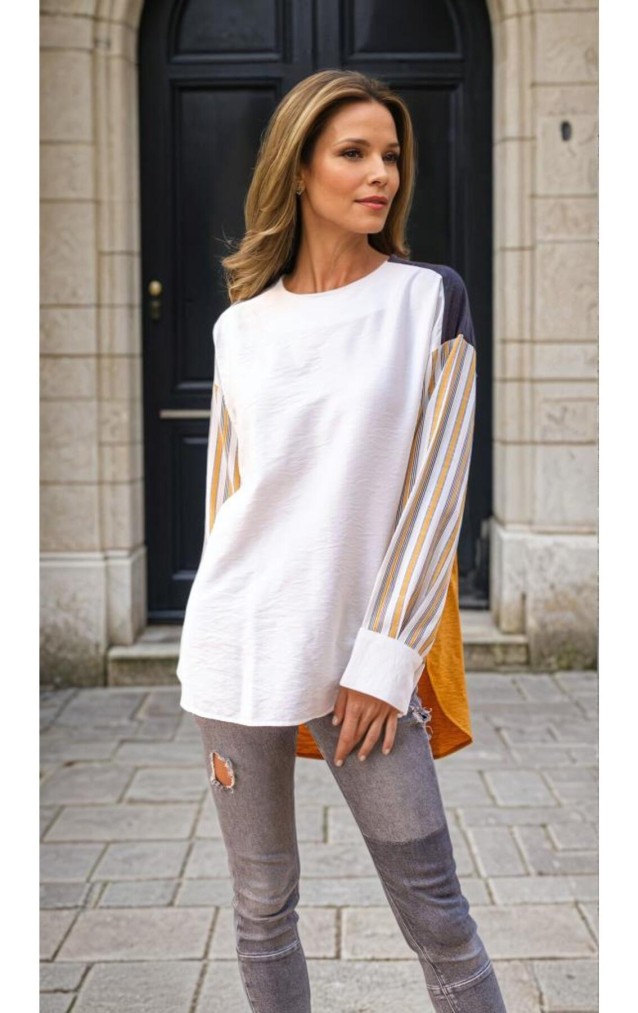 Pasaklı Giyim Kadın Uzun Kollu Oval Kesim Garnili Tunik 3314275 Hardal