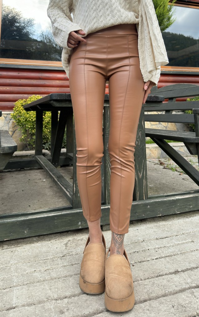 Pasaklı Giyim Kadın Beli Lastikli Esnek Tayt 3665286 Taba