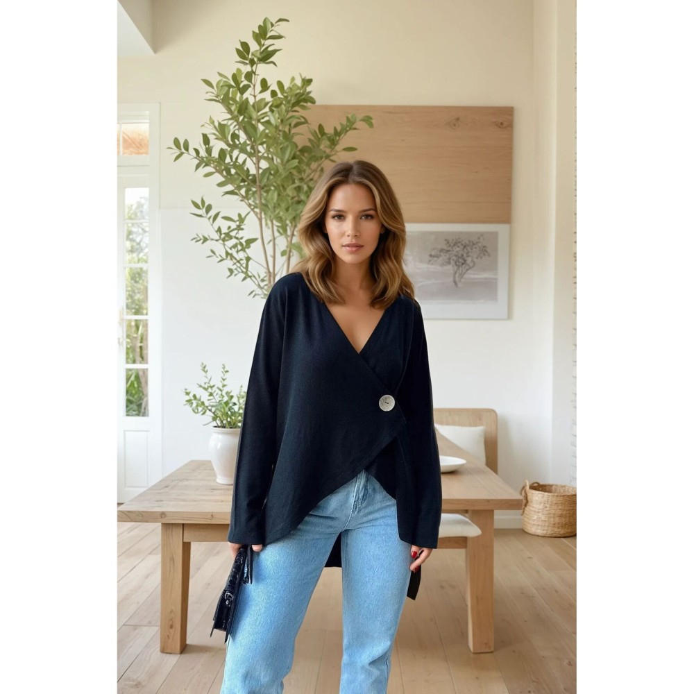 Pasaklı Giyim Pasaklı Giyim Kadın Salaş Hırka Siyah - Premium Kadın Giyim