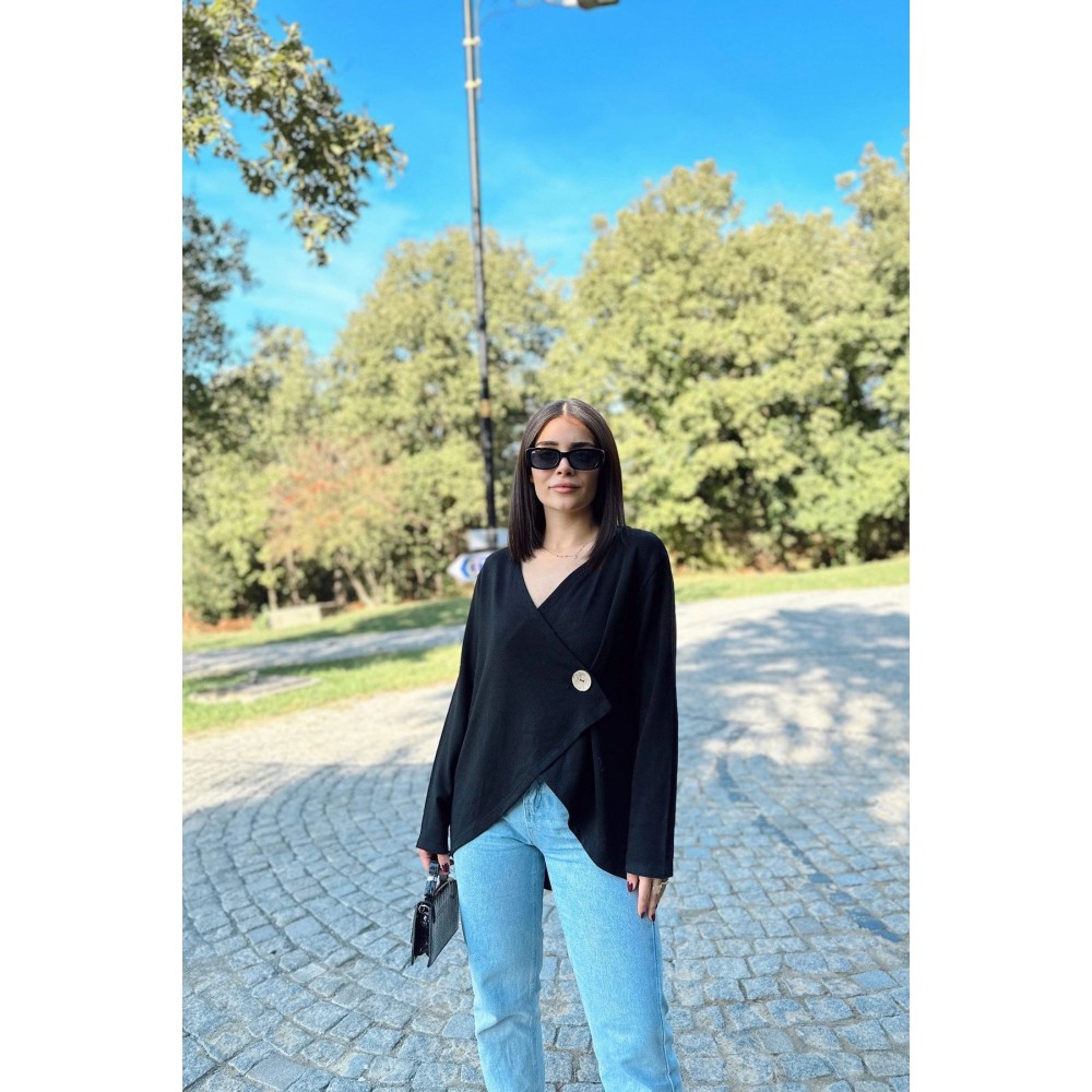 Pasaklı Giyim Pasaklı Giyim Kadın Salaş Hırka Siyah - Premium Kadın Giyim