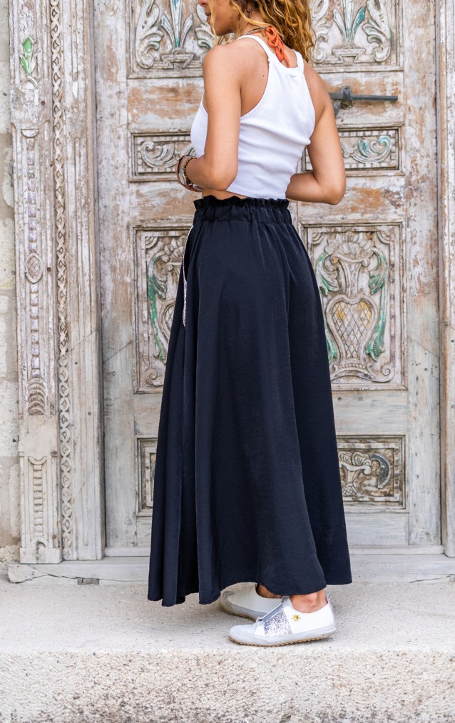 Pasaklı Giyim Kadın Kiloş Etek Hasır Cep 3389308 Siyah