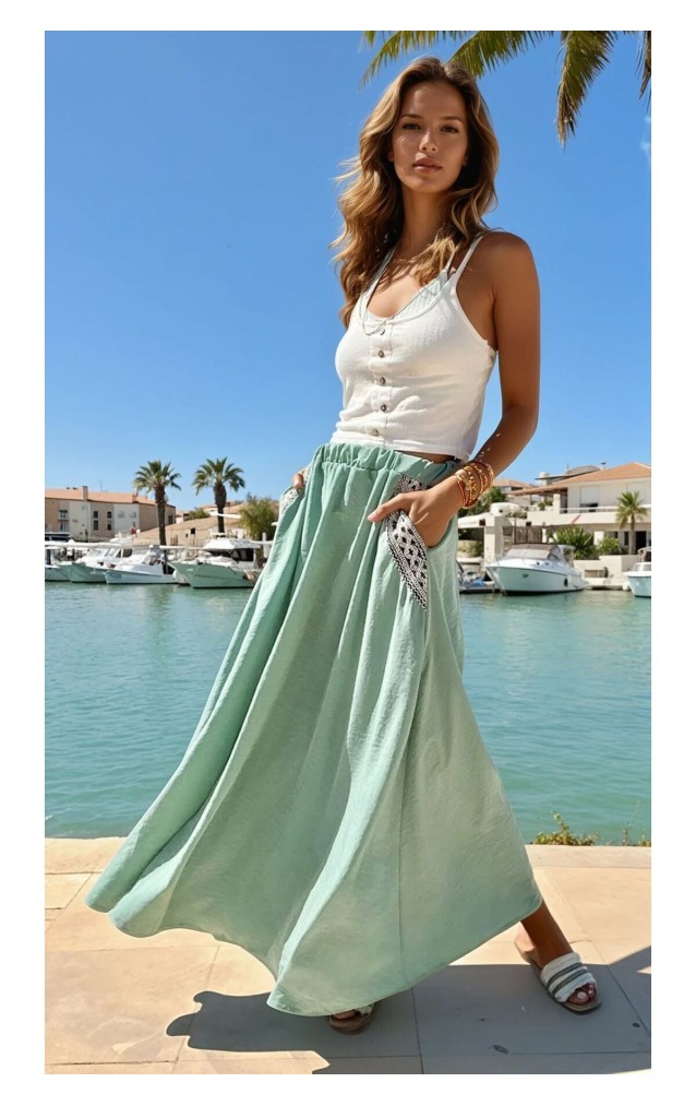 Pasaklı Giyim Kadın Kiloş Etek Hasır Cep 3389308 Mint