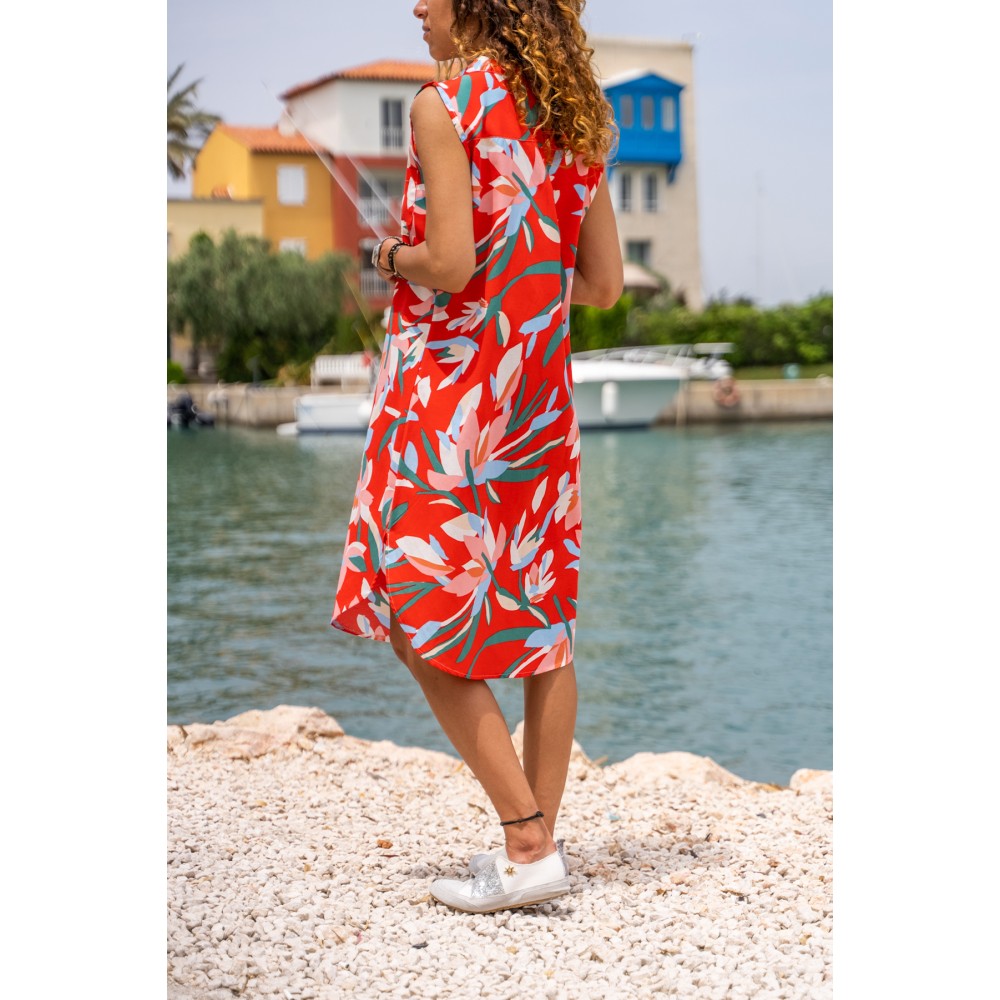 Pasaklı Giyim Pasaklı Giyim Kadın Terikoton Elbise Kırmızı - Premium Kadın Giyim