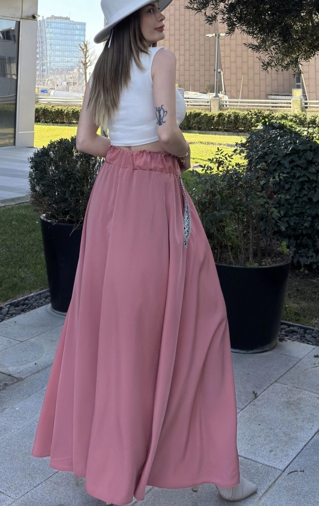 Pasaklı Giyim Kadın Kiloş Etek Hasır Cep 3389308 Pembe