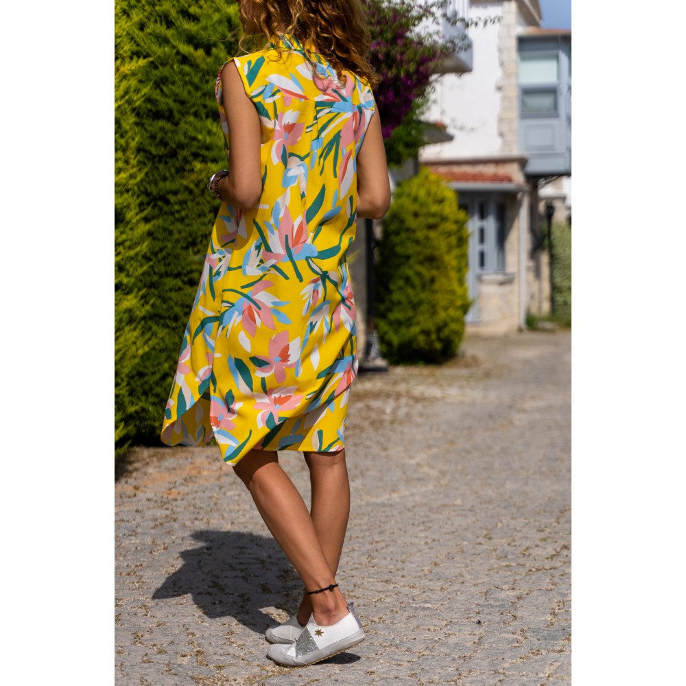 Pasaklı Giyim Pasaklı Giyim Kadın Terikoton Elbise Sarı - Premium Kadın Giyim