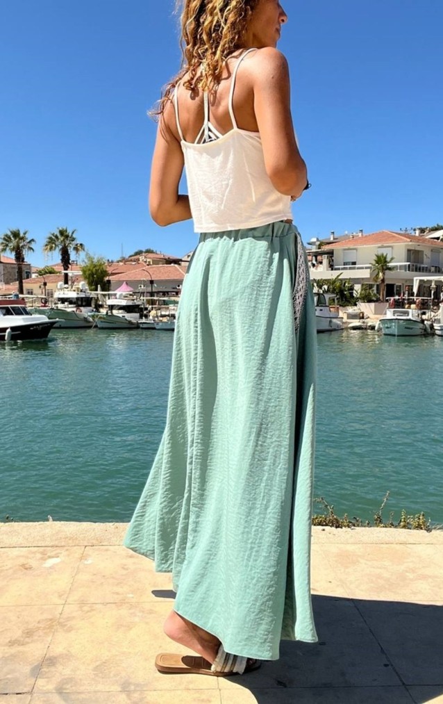 Pasaklı Giyim Kadın Kiloş Etek Hasır Cep 3389308 Mint