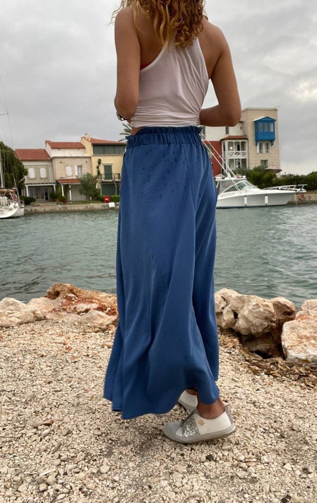 Pasaklı Giyim Kadın Kiloş Etek Hasır Cep 3389308 İndigo