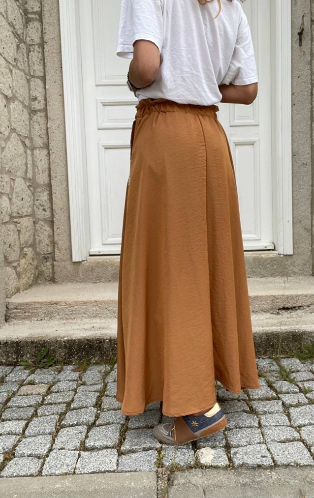 Pasaklı Giyim Kadın Kiloş Etek Hasır Cep 3389308 Taba