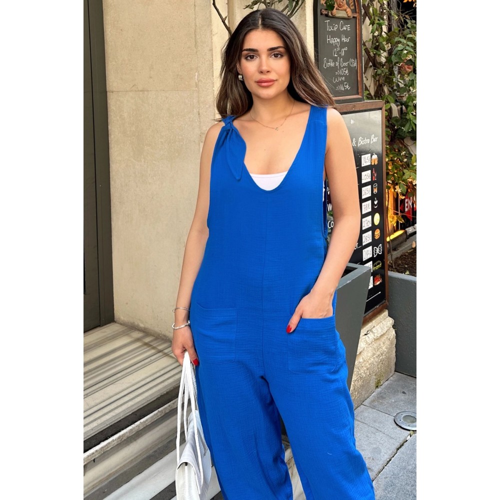 Pasaklı Giyim Pasaklı Giyim Kadın %100 Pamuk Müslin Tunik İndigo - Premium Kadın Giyim