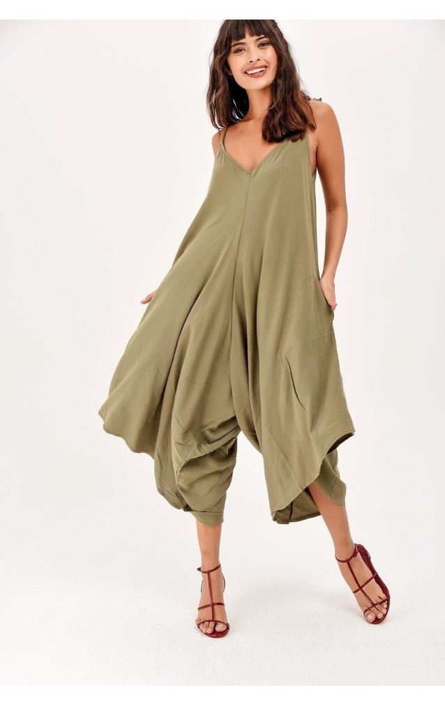 Pasaklı Giyim Kadın Viskon Pantolon Etek Tulum H5002308 Haki